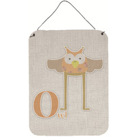 "Caroline's Treasures Alphabet O for Owl Metal Print, 16 x 12, Multicolor"