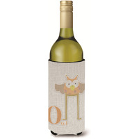 "Caroline's Treasures Alphabet O for Owl Wine Bottle Beverage Insulator Hugger, Multicolor, 750ml"