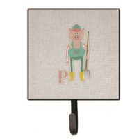 "Caroline's Treasures Alphabet P for Pig Wall Hook, Small, Multicolor"