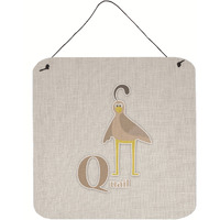 "Caroline's Treasures Alphabet Q for Quail Metal Print, 6 x 6, Multicolor"