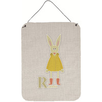 "Caroline's Treasures Alphabet R for Rabbit Metal Print, 16 x 12, Multicolor"