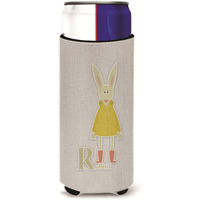 "Caroline's Treasures Alphabet R For Rabbit Michelob Ultra Hugger For Slim Cans, Slim Can, Multicolor"