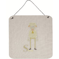 "Caroline's Treasures Alphabet S for Sheep Metal Print, 6 x 6, Multicolor"