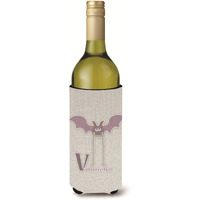 "Caroline's Treasures Alphabet V for Vampire Bat Wine Bottle Beverage Insulator Hugger, Multicolor, 750ml"