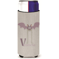 "Caroline's Treasures Alphabet V For Vampire Bat Michelob Ultra Hugger For Slim Cans, Slim Can, Multicolor"