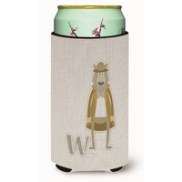 "Caroline's Treasures Alphabet W For Wolf Tall Boy Beverage Insulator Hugger, Multicolor"