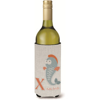 "Caroline's Treasures Alphabet X for X-ray Fish Wine Bottle Beverage Insulator Hugger, Multicolor, 750ml"