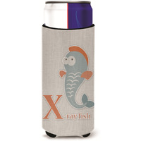"Caroline's Treasures Alphabet x For Xray Fish Michelob Ultra Hugger For Slim Cans, Slim Can, Multicolor"