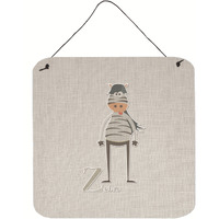 "Caroline's Treasures Alphabet Z for Zebra Metal Print, 6 x 6, Multicolor"