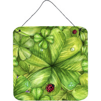 "Caroline's Treasures Shamrocks and Lady Bugs Door Hanging Prints wall-decor, Multicolor"