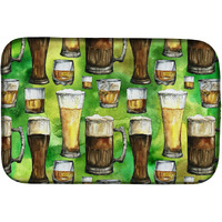 "Caroline's Treasures Irish Beers Dish Drying Mat, 14"" x 21"", Multicolor"