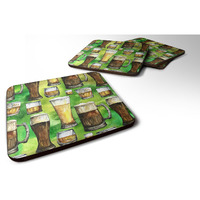 "Caroline's Treasures Irish Beers Foam Coaster Set of 4, 3.5, Multicolor"