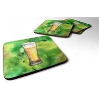 "Caroline's Treasures Irish Beer Tall Foam Coaster Set of 4, 3.5, Multicolor"