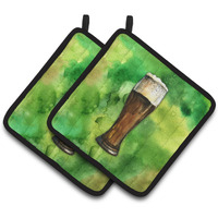 "Caroline's Treasures Irish Beer Dark Pair of Pot Holders, 7.5HX7.5W, Multicolor"