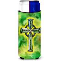 "Caroline's Treasures Irish Celtic Cross Michelob Ultra Hugger For Slim Cans, Slim Can, Multicolor"
