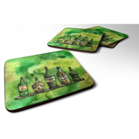 "Caroline's Treasures Irish Whiskey Bottle Foam Coaster Set of 4, 3.5, Multicolor"