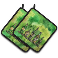 "Caroline's Treasures Irish Whiskey Bottle Pair of Pot Holders, 7.5HX7.5W, Multicolor"