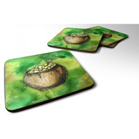 "Caroline's Treasures Irish Pot of Gold Foam Coaster Set of 4, 3.5, Multicolor"