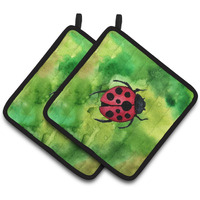 "Caroline's Treasures Irish Lady Bug Pair of Pot Holders, 7.5HX7.5W, Multicolor"