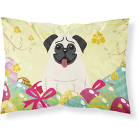 Easter Eggs Pug Cream Fabric Standard Pillowcase