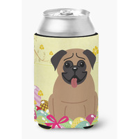 "Caroline's Treasures BB6005CC Easter Eggs Pug Brown Can or Bottle Hugger, Multicolor"