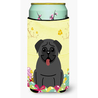 "Caroline's Treasures Easter Eggs Pug black Tall Boy Beverage Insulator Hugger, Multicolor"