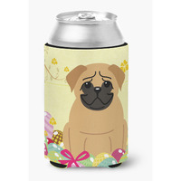 "Caroline's Treasures BB6007CC Easter Eggs Pug Brown Can or Bottle Hugger, Multicolor"