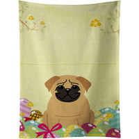 "Caroline's Treasures BB6007KTWL Easter Eggs Pug Brown Kitchen Towel, Multicolor, 25"" x 15"""