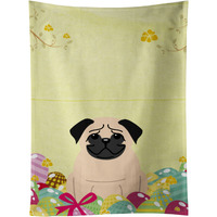 "Caroline's Treasures Easter Eggs Pug Fawn Kitchen Towel, Multicolor, 25"" x 15"""