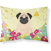 Easter Eggs Pug Fawn Fabric Standard Pillowcase