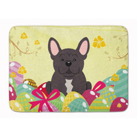 "Caroline's Treasures Easter Eggs French Bulldog Brindle Machine Washable Memory Foam Mat doormats, Multicolor"
