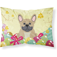 Easter Eggs French Bulldog Cream Fabric Standard Pillowcase