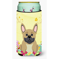 "Caroline's Treasures Easter Eggs French Bulldog Cream Tall Boy Beverage Insulator Hugger, Multicolor"