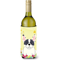 "Caroline's Treasures BB6011LITERK Easter French Bulldog Piebald Wine Bottle Beverage Insulator Hugger, 750ml, Multicolor"