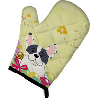 "Caroline's Treasures Easter Eggs French Bulldog Piebald Oven Mitt, Multicolor, 12"" x 8.5"""