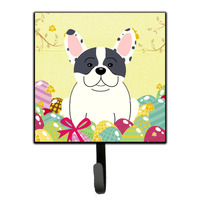 "Caroline's Treasures Easter Eggs French Bulldog Piebald Wall Hook, Small, Multicolor"