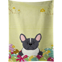 "Caroline's Treasures Easter Eggs French Bulldog Black White Kitchen Towel, Multicolor, 25"" x 15"""