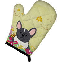 "Caroline's Treasures Easter Eggs French Bulldog Black White Oven Mitt, Multicolor, 12"" x 8.5"""