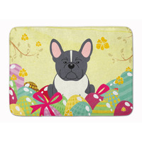 Caroline's Treasures Easter Eggs French Bulldog Black White Machine Washable Memory Foam Mat doormats