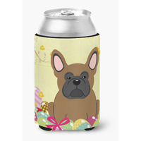 "Caroline's Treasures Easter Eggs French Bulldog Brown Can or Bottle Hugger, Can Hugger, Multicolor"