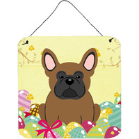 "Caroline's Treasures Easter Eggs French Bulldog Brown Metal Print, 6 x 6, Multicolor"