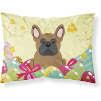 Easter Eggs French Bulldog Brown Fabric Standard Pillowcase