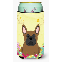 "Caroline's Treasures Easter Eggs French Bulldog Brown Tall Boy Beverage Insulator Hugger, Multicolor"