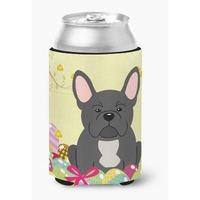 "Caroline's Treasures Easter Eggs French Bulldog black Can or Bottle Hugger, Can Hugger, Multicolor"