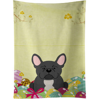 "Caroline's Treasures Easter Eggs French Bulldog Black Kitchen Towel, Multicolor, 25"" x 15"""