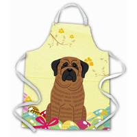 "Caroline's Treasures Easter Eggs Mastiff Brindle Apron, Large, Multicolor"