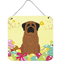 "Caroline's Treasures Easter Eggs Mastiff Brindle Metal Print, 6 x 6, Multicolor"
