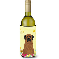 "Caroline's Treasures BB6015LITERK Easter Eggs Mastiff Brindle Wine Bottle Beverage Insulator Hugger, 750ml, Multicolor"