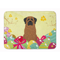 "Caroline's Treasures Easter Eggs Mastiff Brindle Machine Washable Memory Foam Mat doormats, Multicolor"