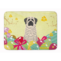 Caroline's Treasures Easter Eggs Mastiff Brindle White Machine Washable Memory Foam Mat doormats